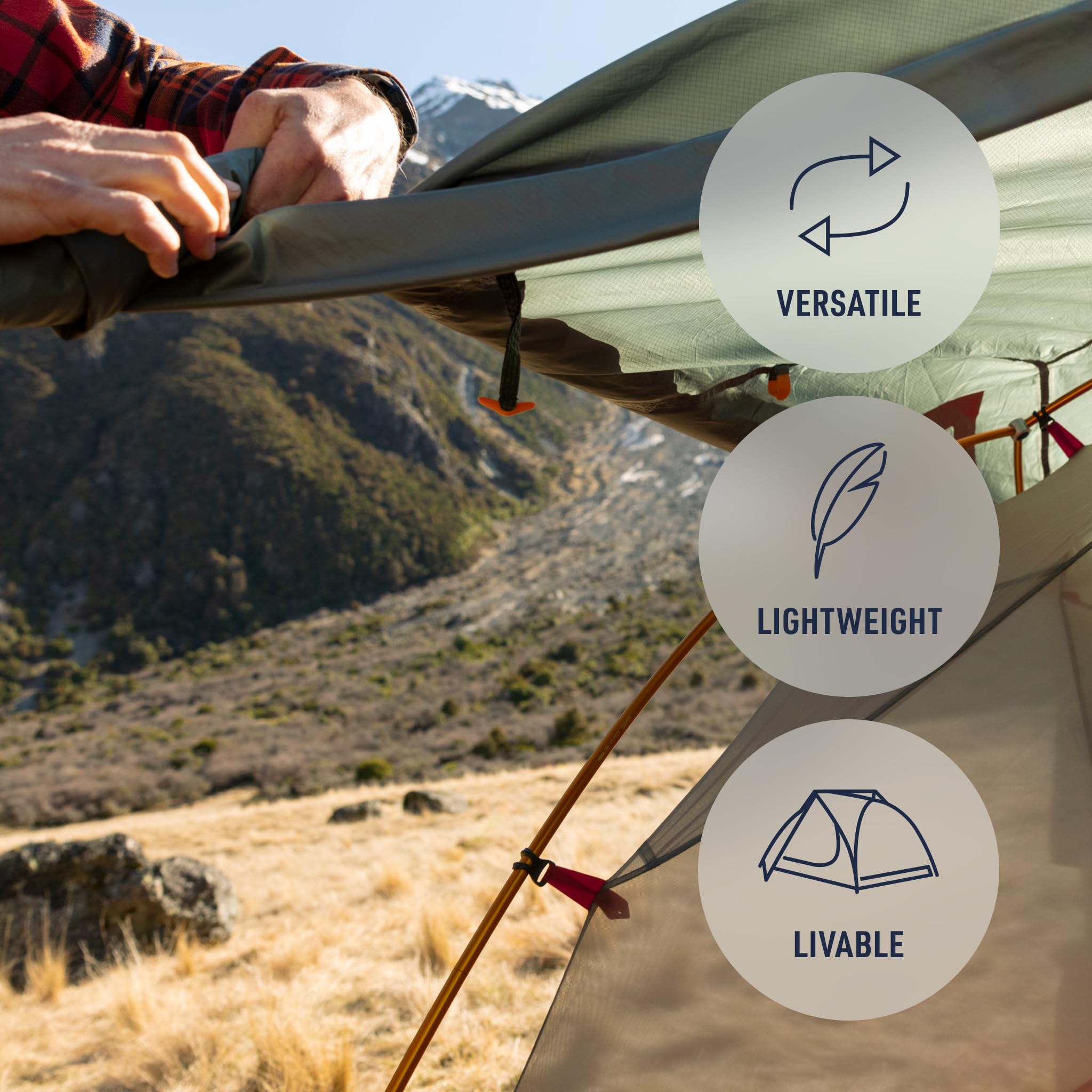 Sea to Summit Ikos pitch modes display flexible setup for weather.