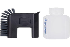 Sea to Summit kitchen brush and soap in black for quick, efficient dish cleaning.