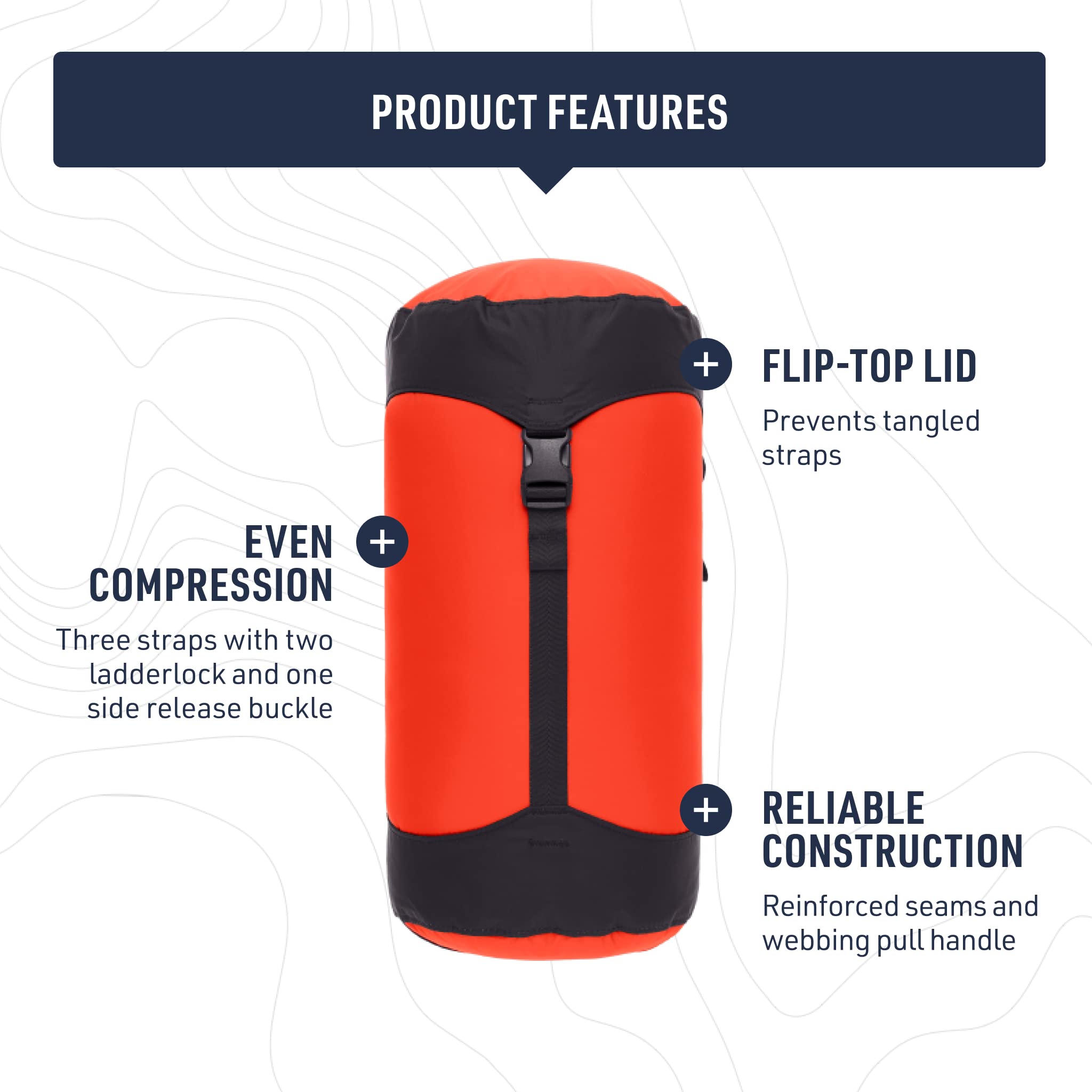Sea to Summit 13L compression sack showing ladderlock straps for secure even compression