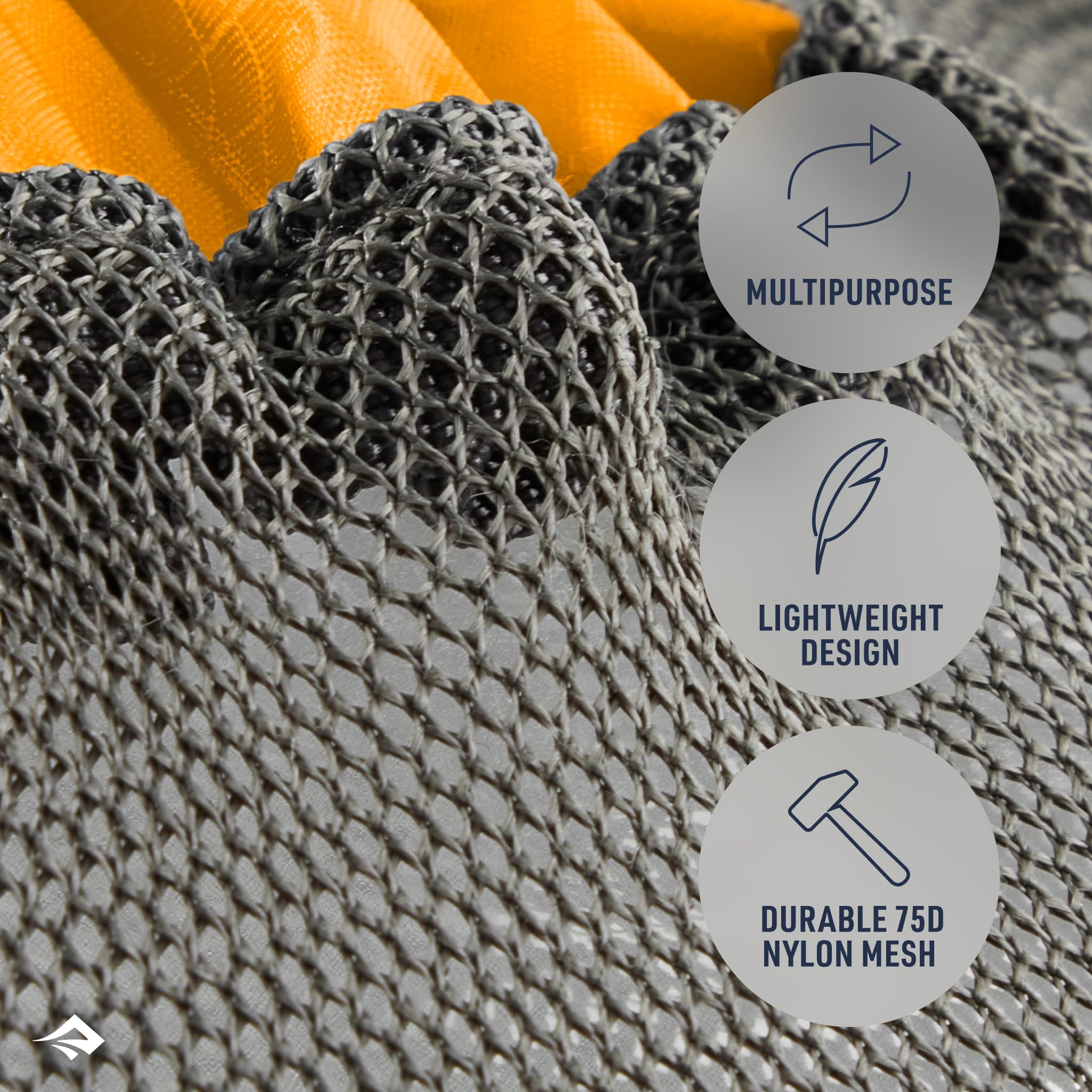 Sea to Summit mesh stuff sack 20L open drawcord enables fast packing and air drying.