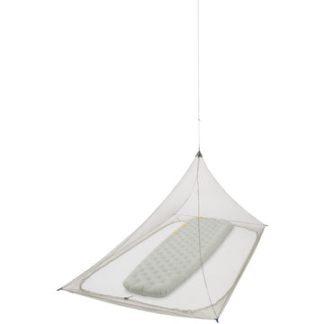 Sea to Summit Nano Pyramid Net Ultralight Shelter over a cot for breathable insect-protected sleep