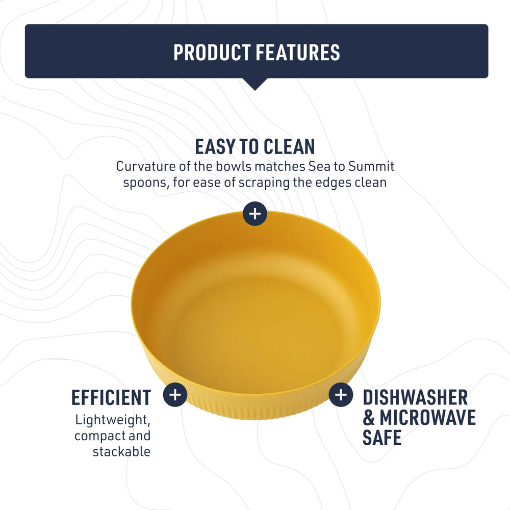 Sea to Summit Passage Bowl stacked inside Frontier Pots saves space during camping trips