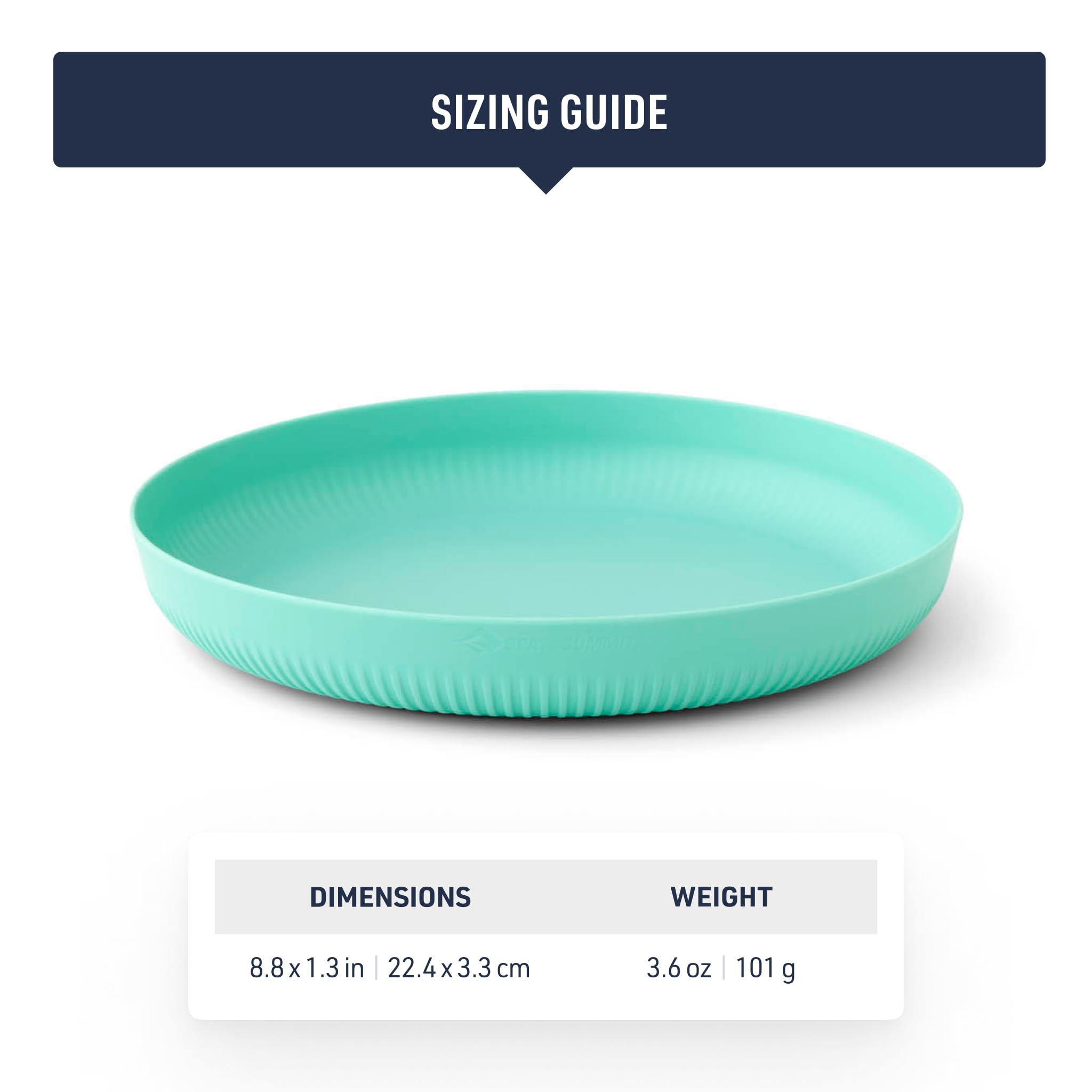 Sea to Summit Passage Camping Plate Cool Grip edge enables safe handling with hot contents.