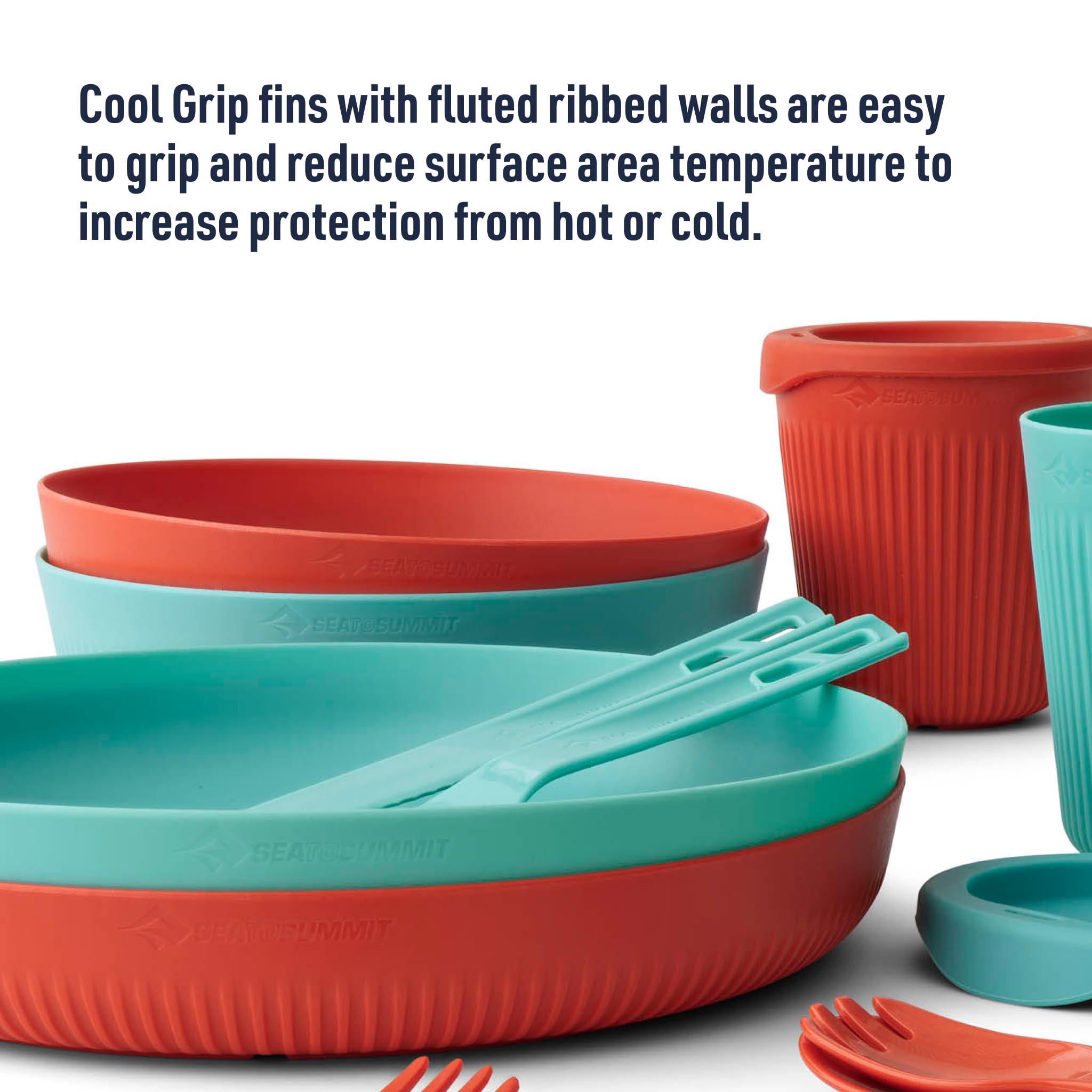 Sea to Summit Passage Camping Plate curved interior designed to match spoons for easy eating.