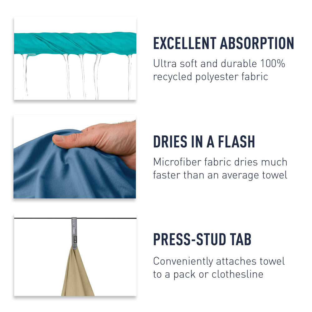 Sea to Summit microfiber texture detail highlights absorbent surface.