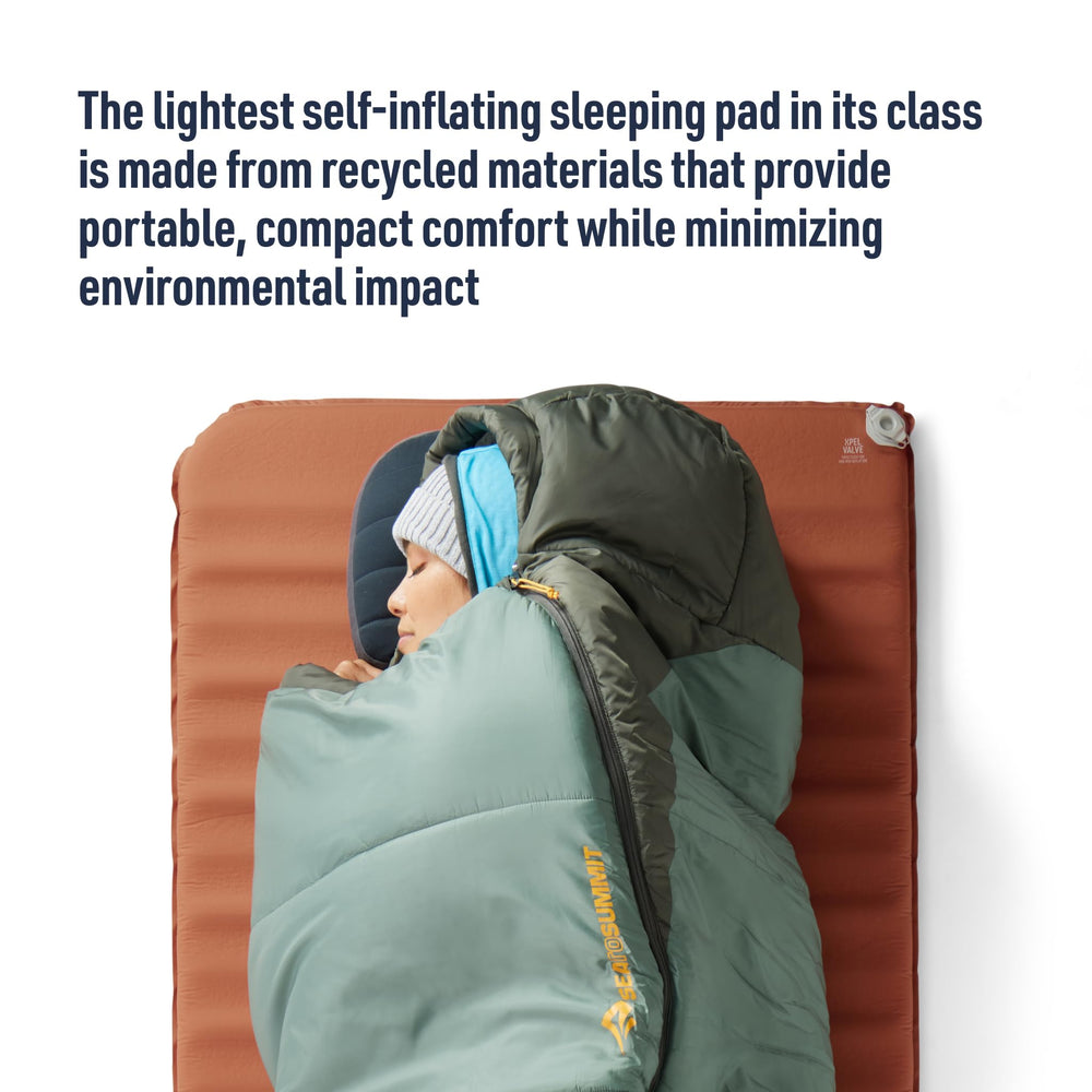 Sea to Summit Pursuit sleeping mat side-lying view highlights side-sleep support