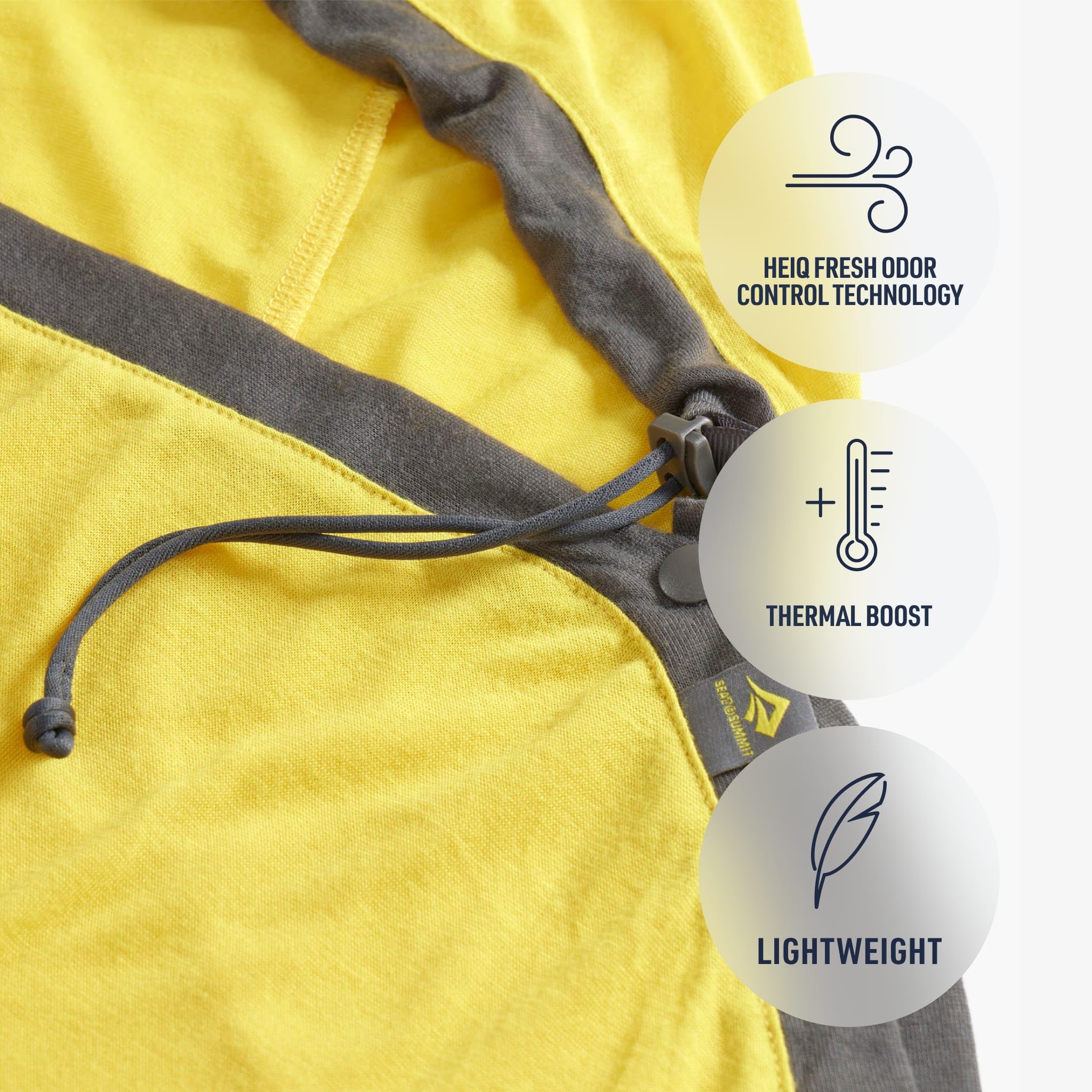 Sea to Summit Reactor liner stretch knit fabric provides freedom of movement during sleep.