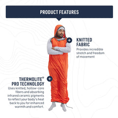 Sea to Summit Reactor liner thermolite-pro weave demonstrates enhanced warmth