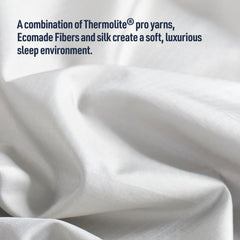 Sea to Summit Silk Blend Liner infrared pigments illustrate infrared warmth enhancement for chilly nights.