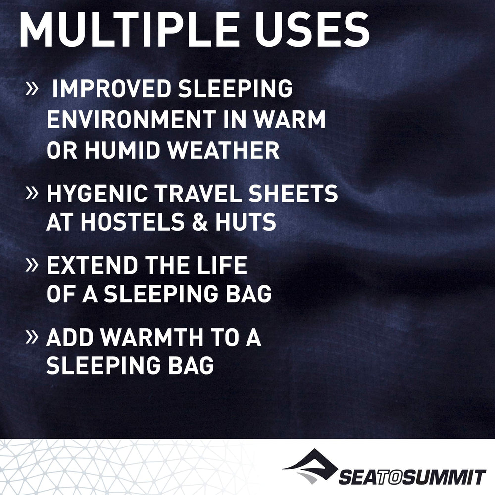 Lightweight Sea to Summit liner packs compactly for travel