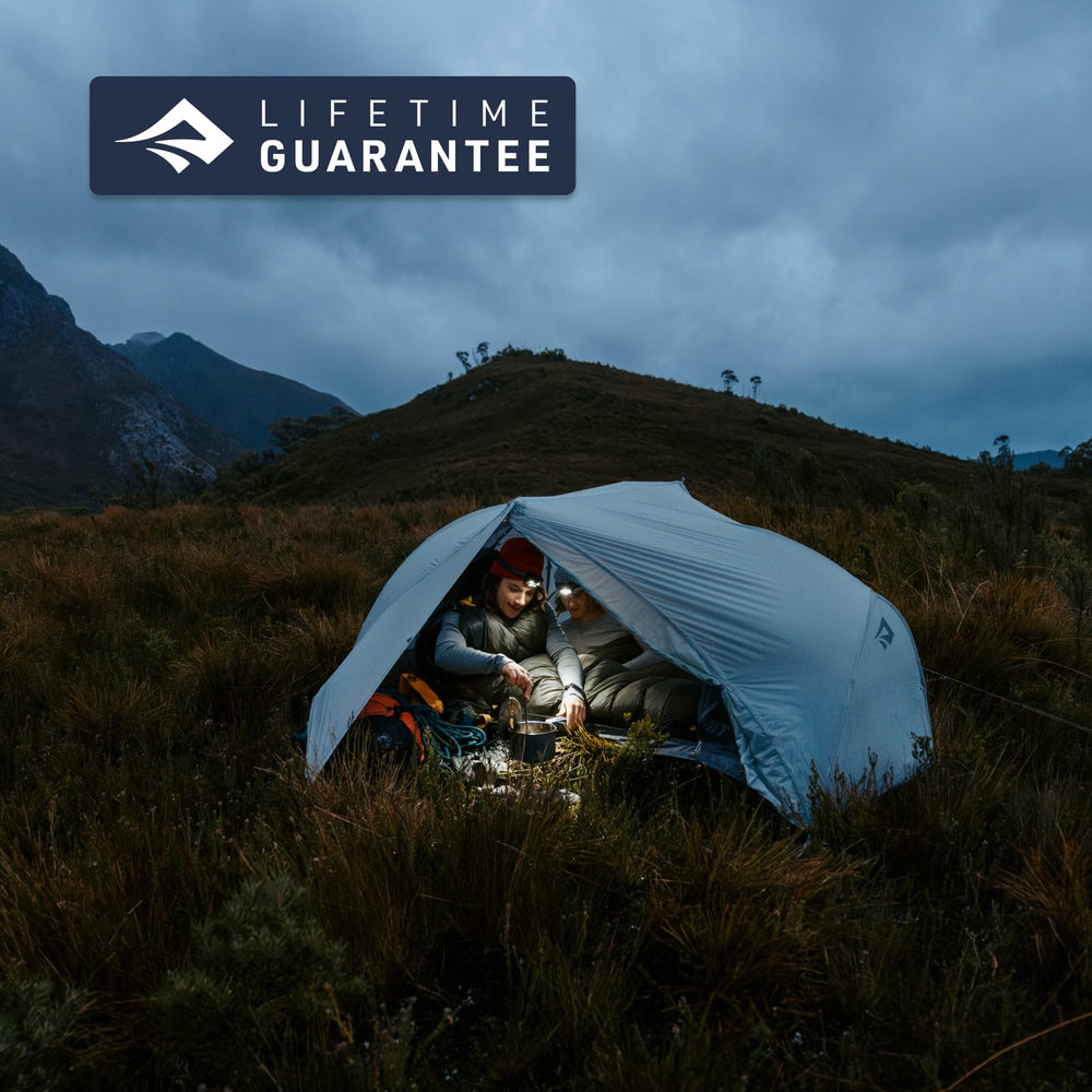 Sea to Summit Spark Pro included Ultra-Sil sack and storage cube for packing.