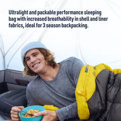 Sea to Summit Spark regular interior view shows breathable liner and cozy night comfort.