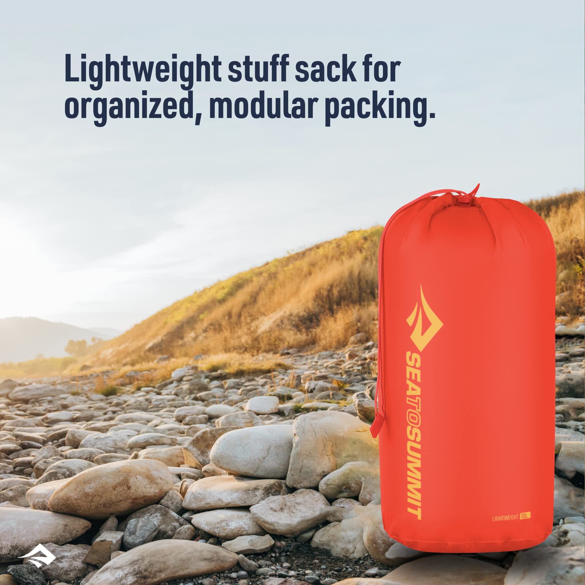 Sea to Summit 30l stuff sack interior light reflection showing contents visibility during packing