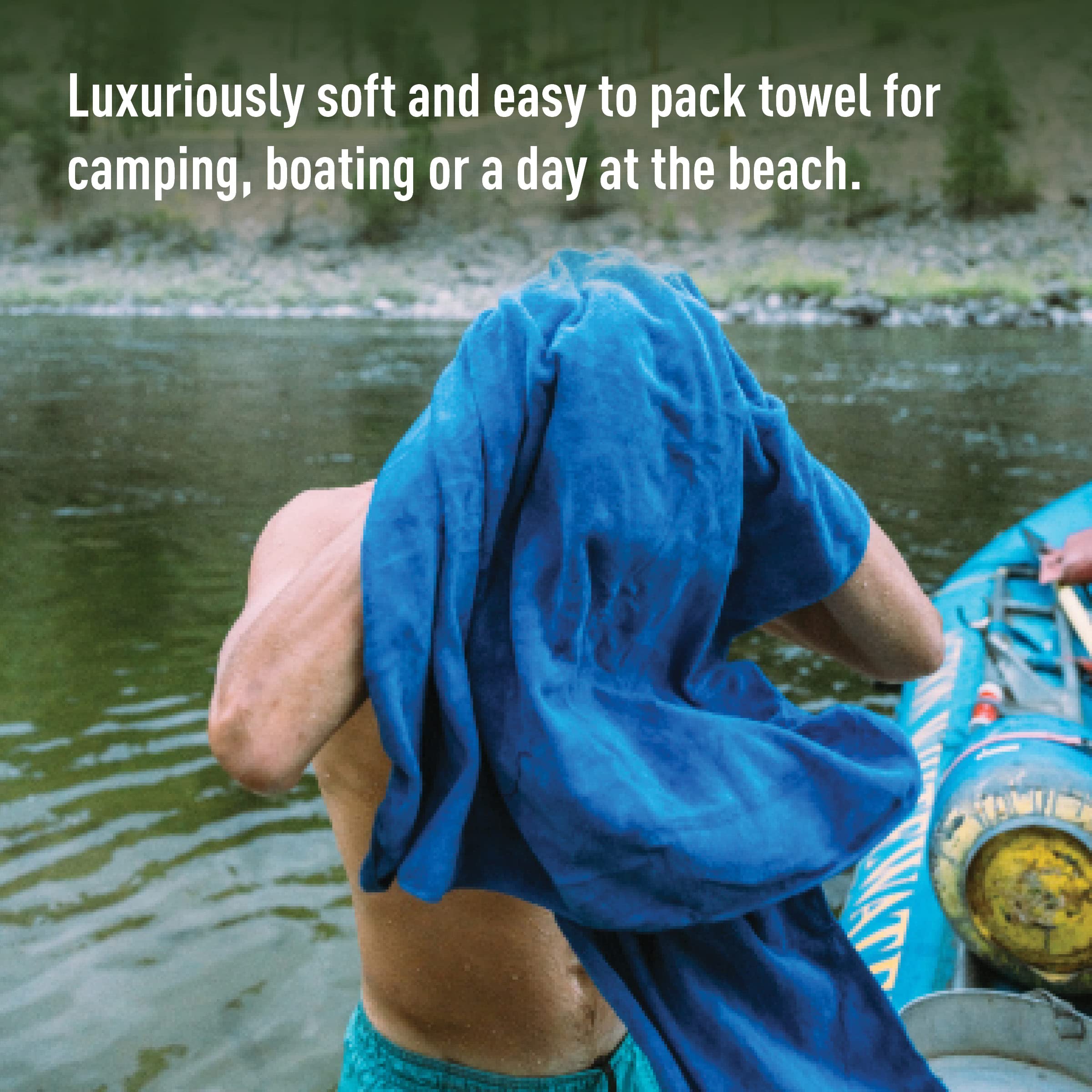 Sea to Summit Tek Towel desert brown tucked in EVA case for easy travel storage