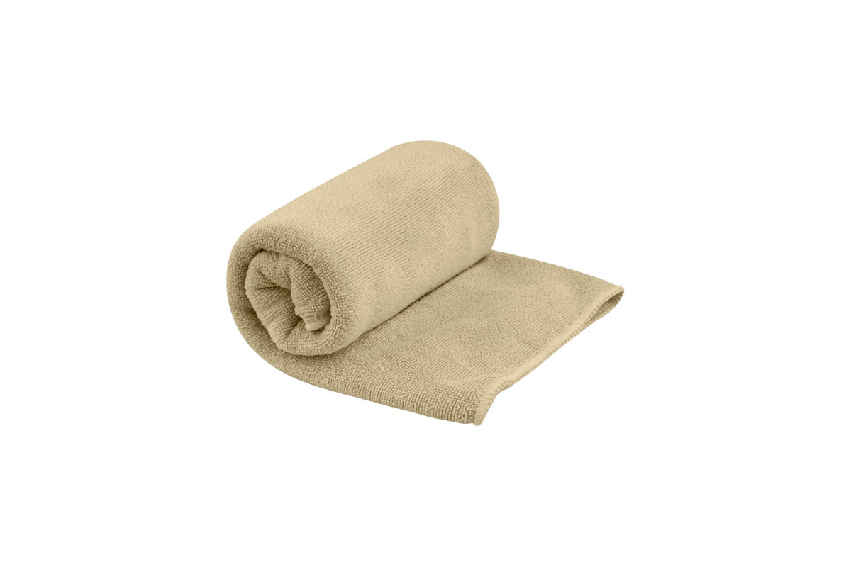 Sea to Summit Tek Towel small desert brown folded for compact packing
