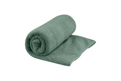 Sea to Summit Tek Towel plush fabric closeup highlights ultra-soft microfiber feel for comfort.
