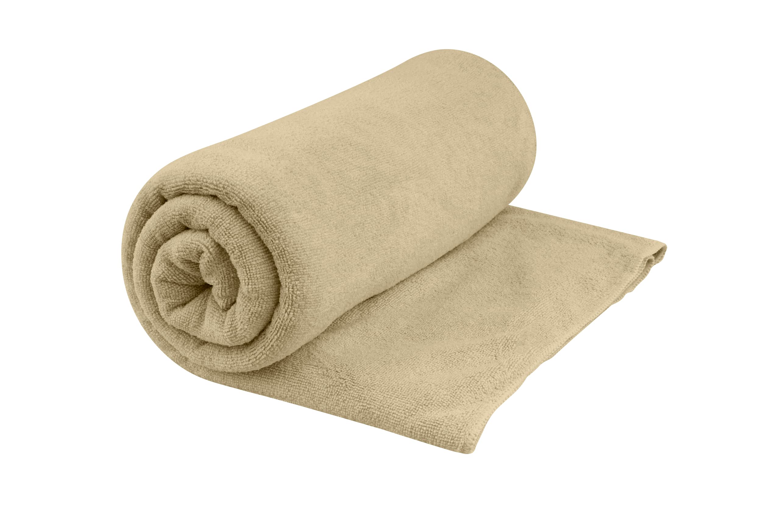 Sea to Summit Tek Towel plush fabric close-up showing soft terrycloth handfeel for comfort.