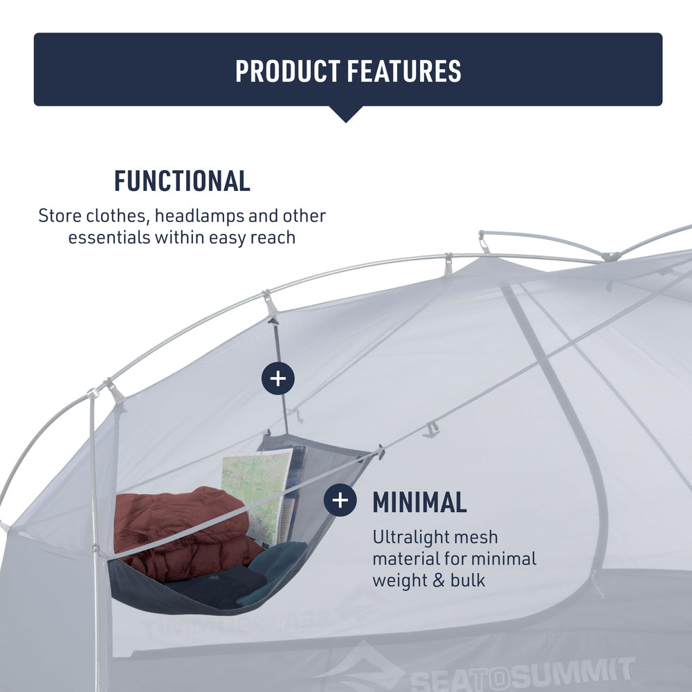 Sea to Summit Telos Gear Loft uses lightweight 15D mesh for compact storage.