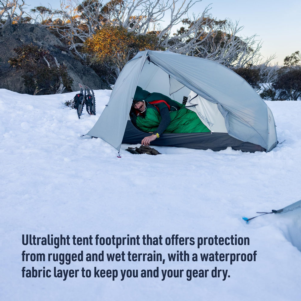 Sea to Summit Telos Lightfoot Footprint with Hypalon points offers secure setup on uneven ground.