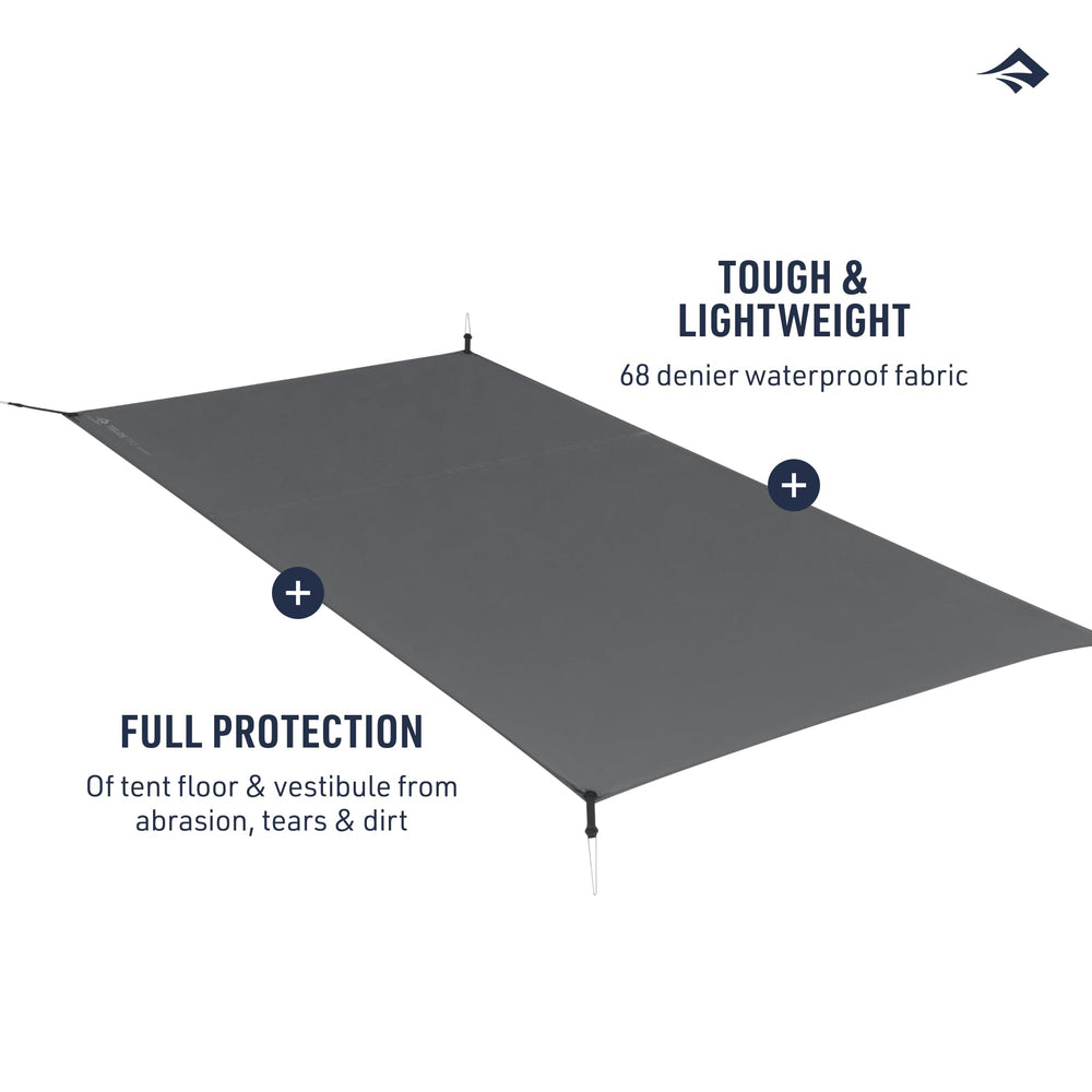 Sea to Summit Telos Lightfoot Footprint packs into a lightweight storage pouch for easy transport.