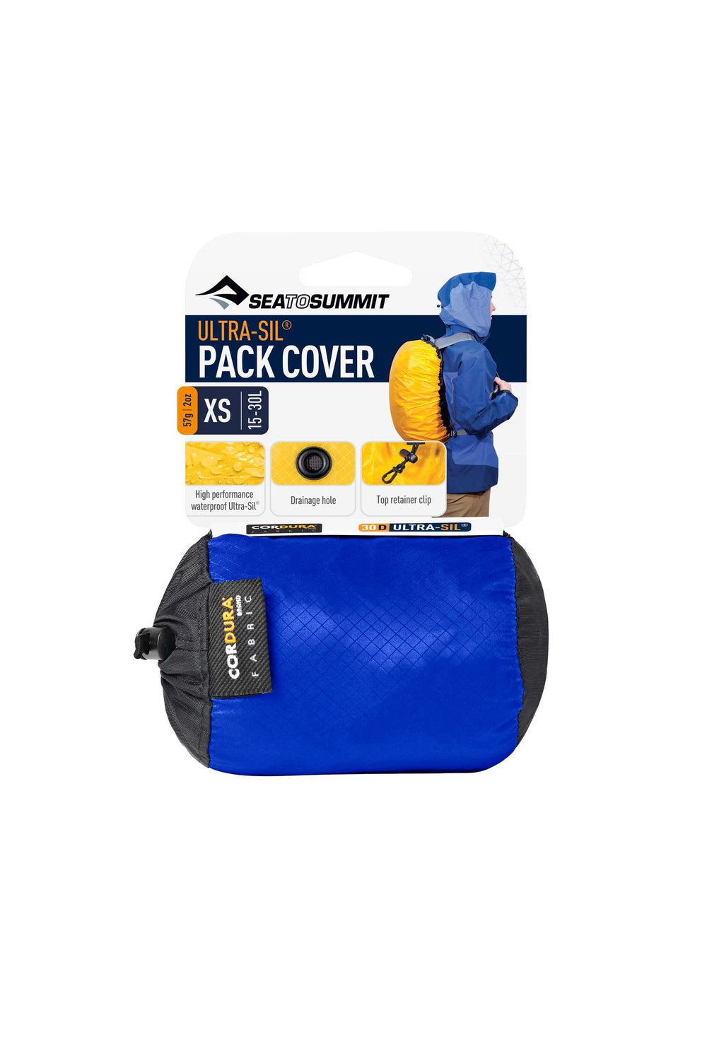 Sea to Summit Ultra-SIL mini-stuff-sack attached keeps cover ready and accessible.