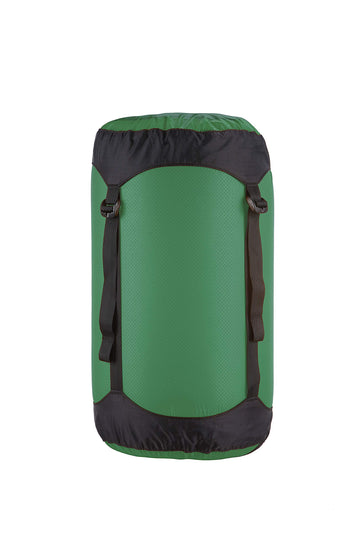 Sea to Summit Ultra-Sil Compression Sack 14L forest green close-up showing compact design.