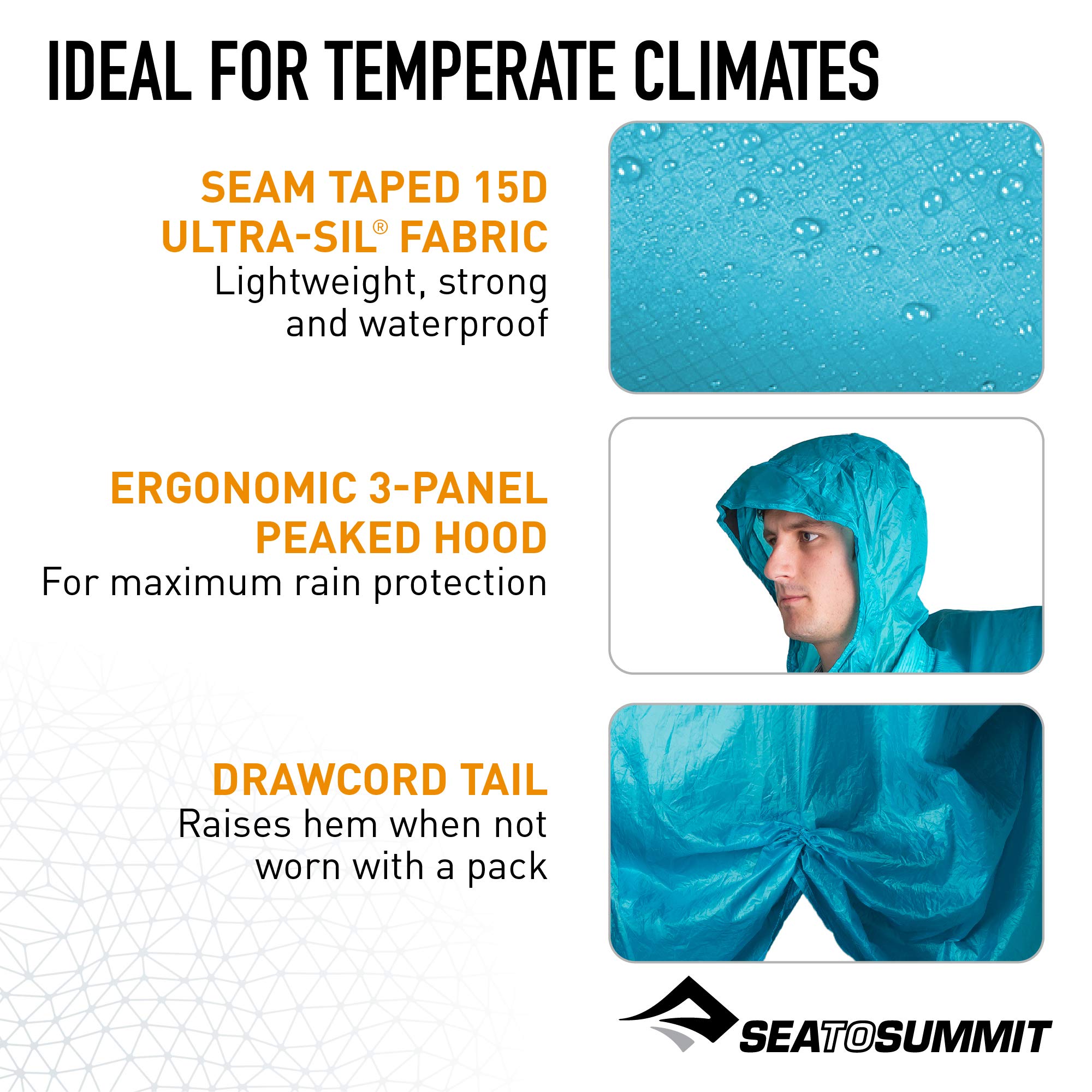 Sea to Summit Ultra-SIL Nano Tarp Poncho packed in compact stuff sack for travel