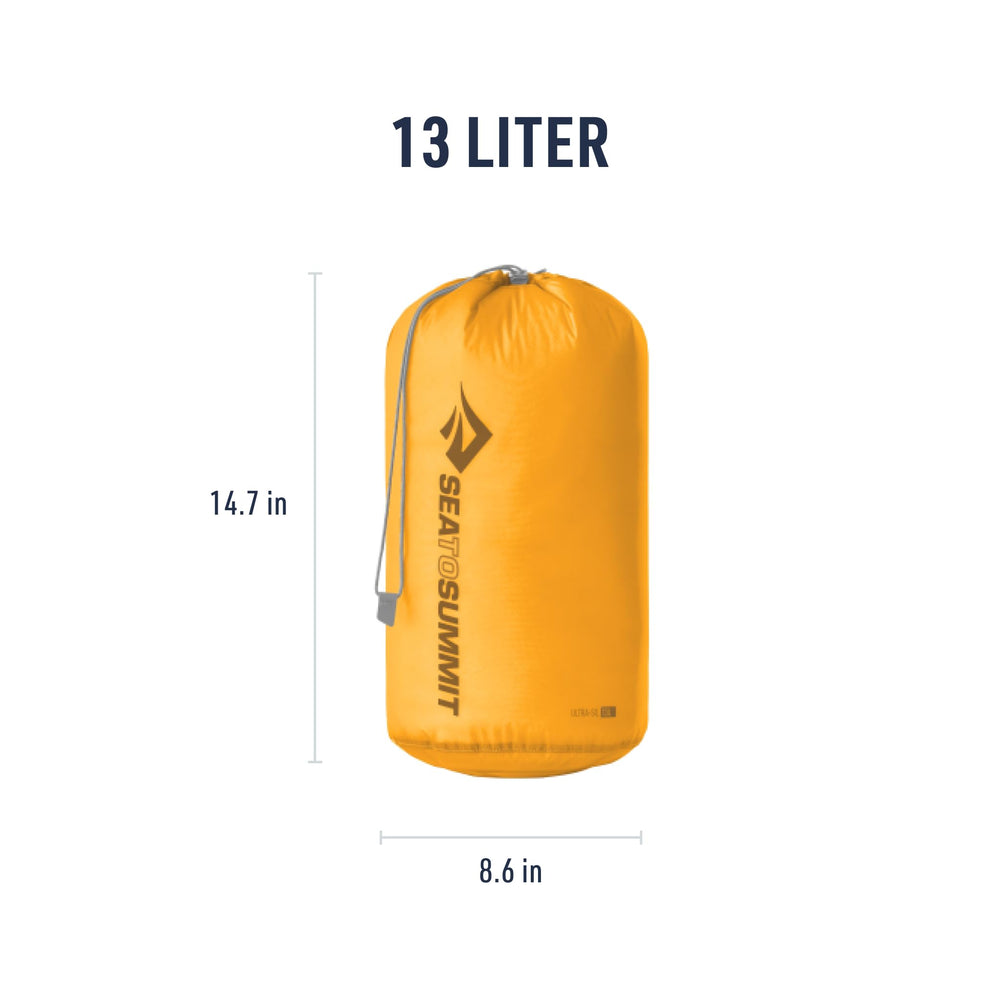 Sea to Summit Ultra-SIL Stuff Sack 13L compact size reduces bulk and weight.