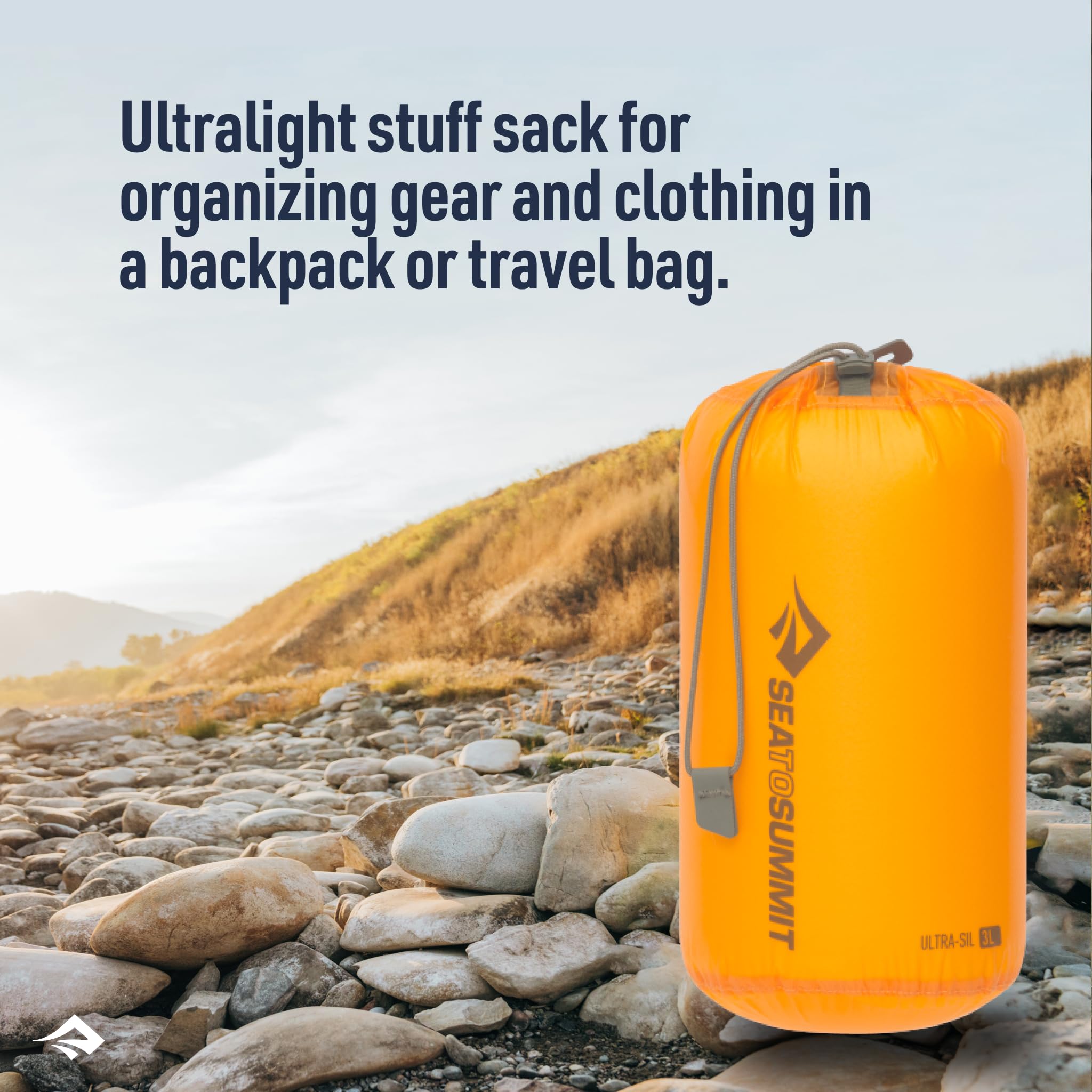 Sea to Summit Ultra-SIL Stuff Sack slides easily with its slippery nylon finish.