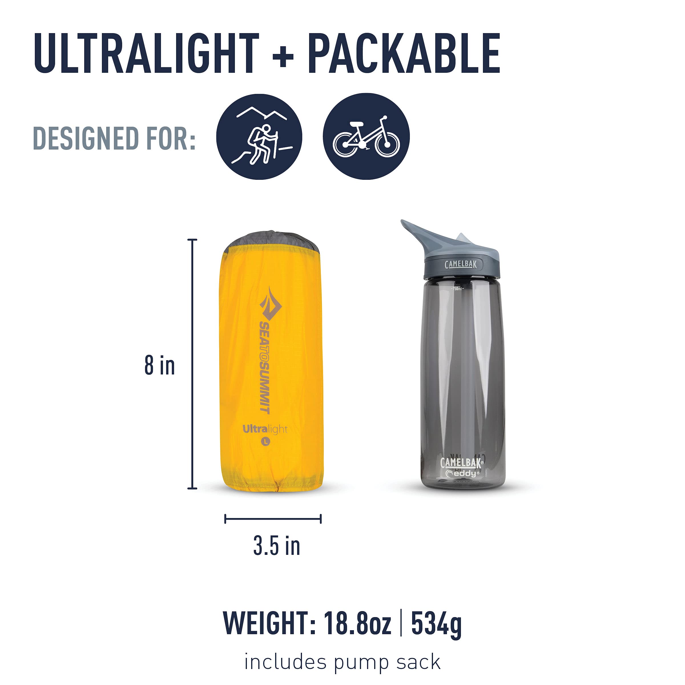 Sea to Summit ultralight air mattress packed compact for lightweight trips