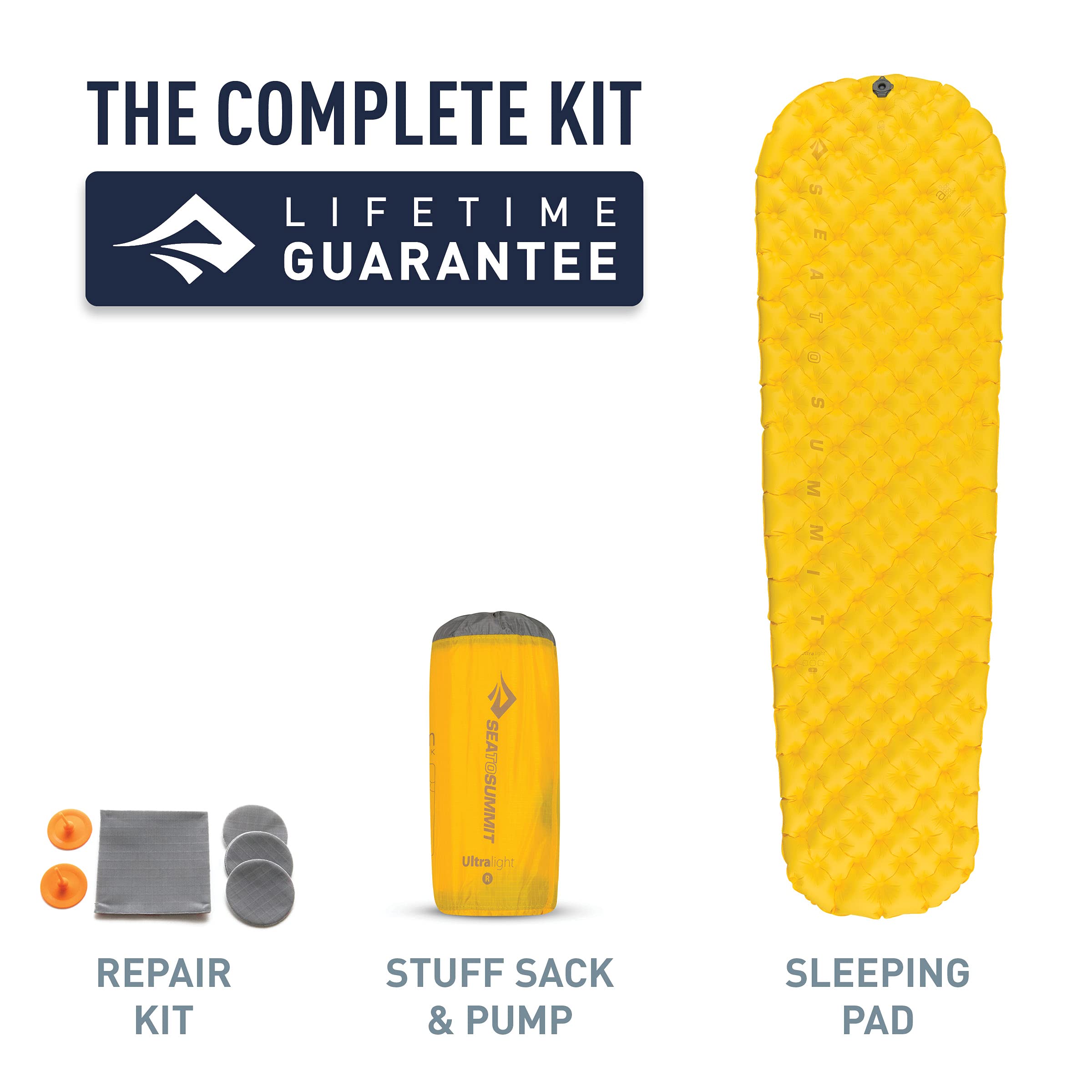 Sea to Summit ultralight air mattress features quiet durable fabric and non-slip surface