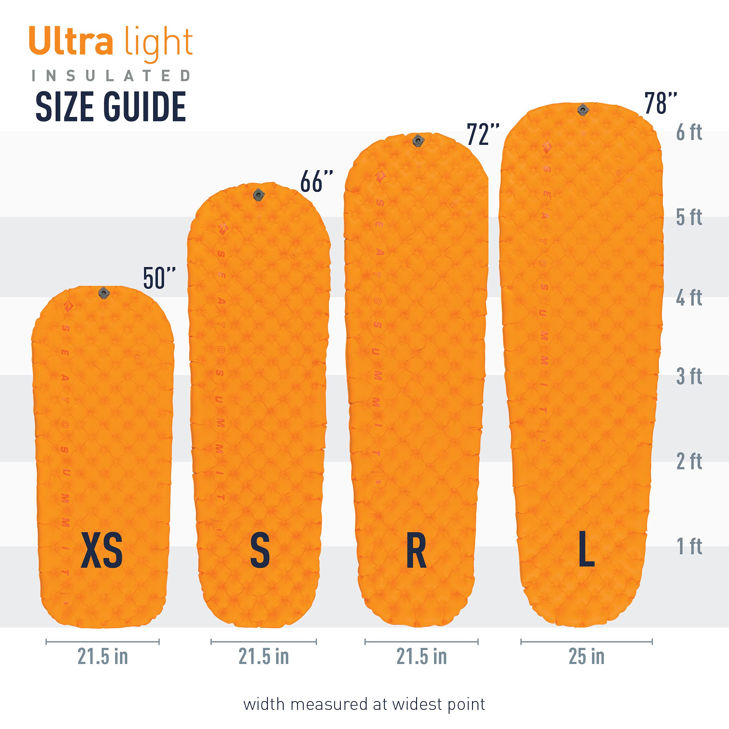Sea to Summit ultralight insulated sleeping pad small size ideal for light trips.