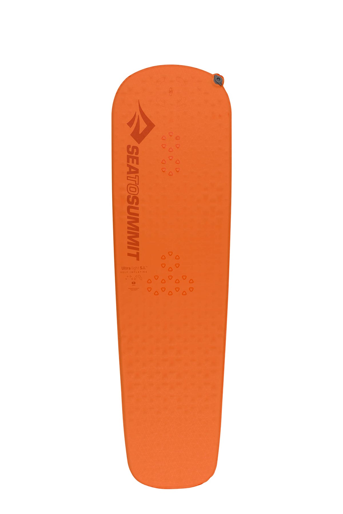 Sea to Summit ultralight sleeping pad top view with compact backpacking profile.