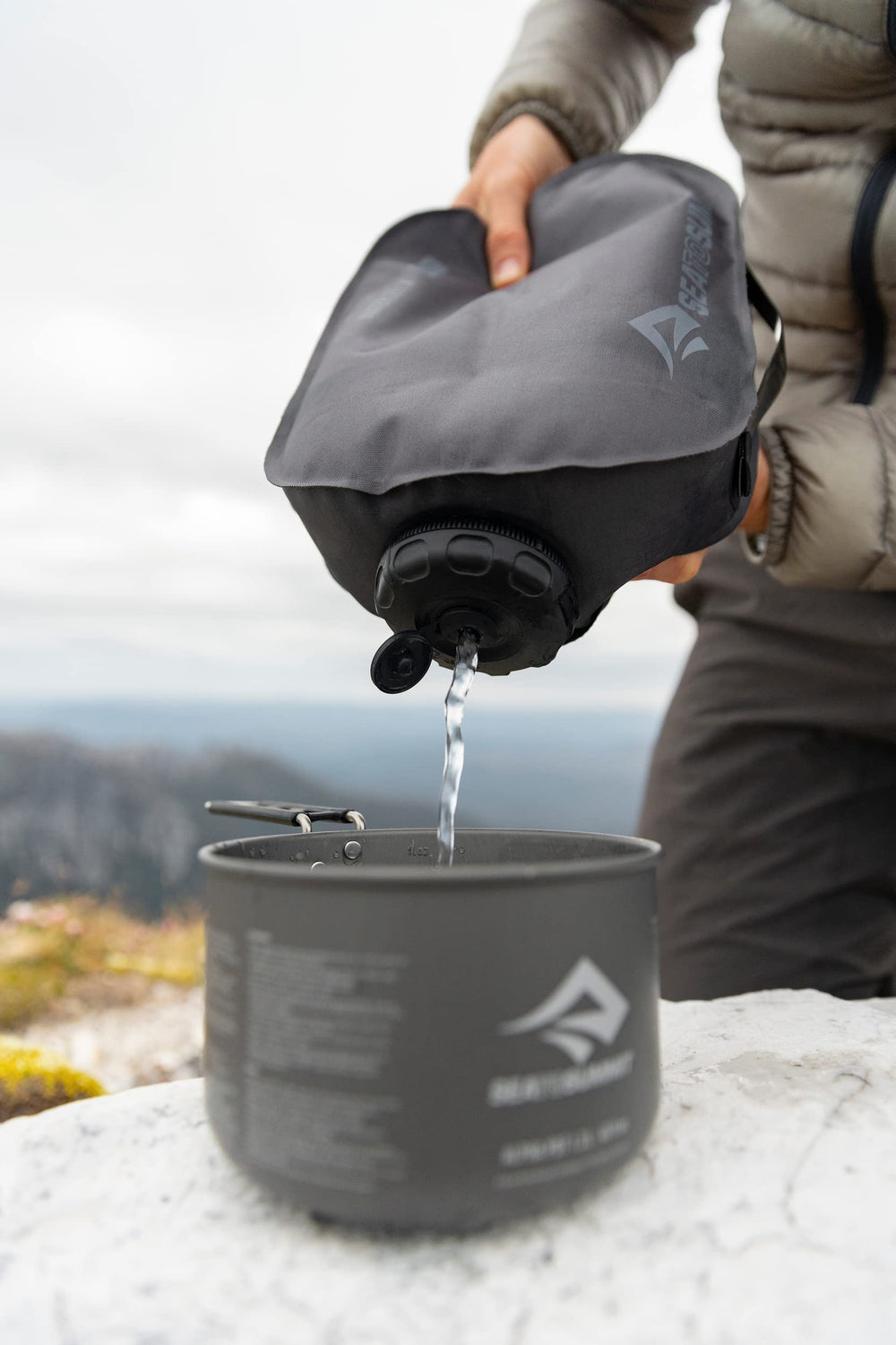 Sea to Summit Watercell X 3D-molded-shape aids quick filling and drying.
