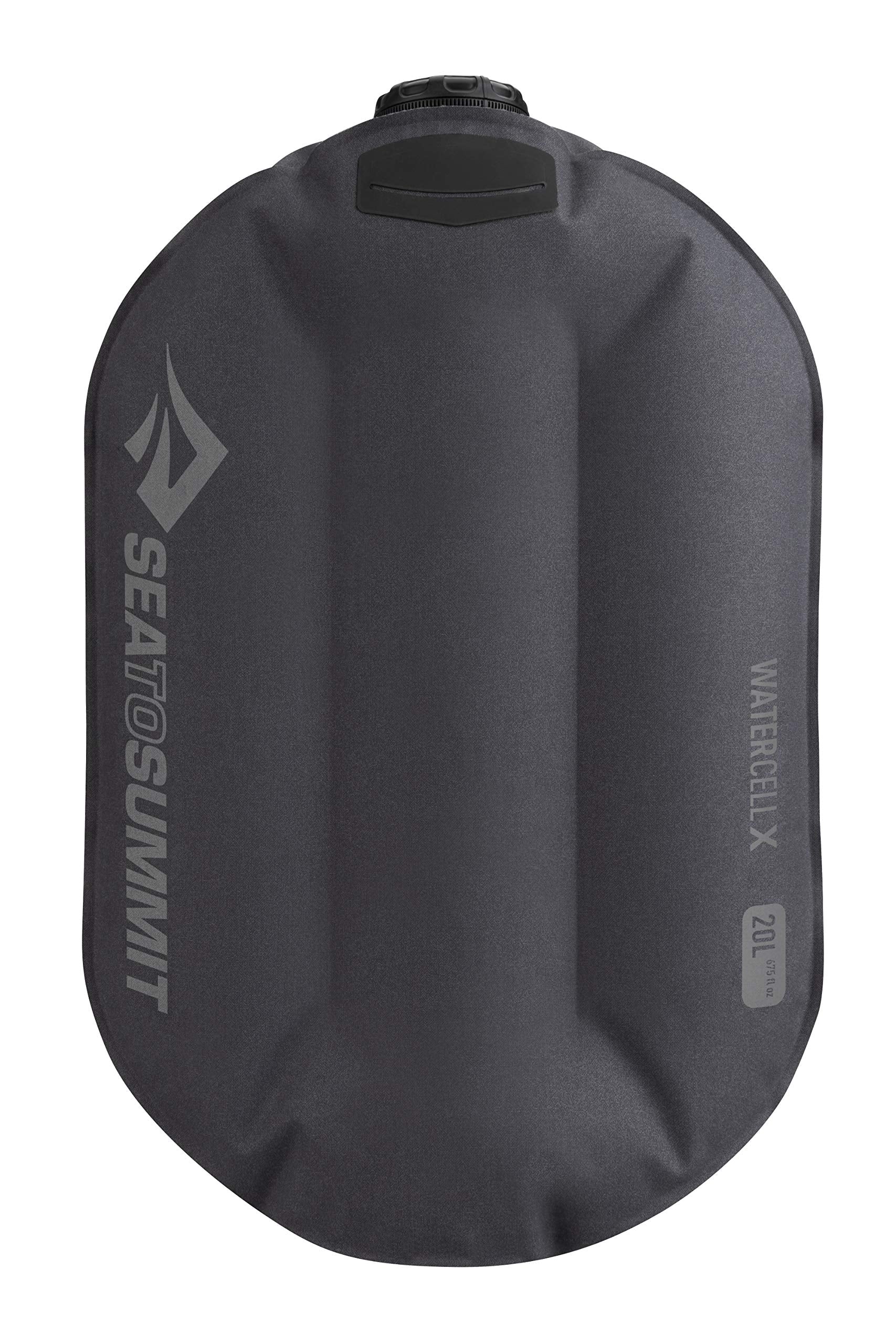 Sea to Summit Watercell X collapsible 20L bag for lightweight camping storage.