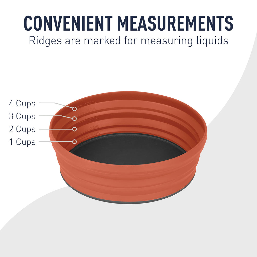 Sea to Summit X-Bowl XL offers 38 oz capacity for meals and snacks.
