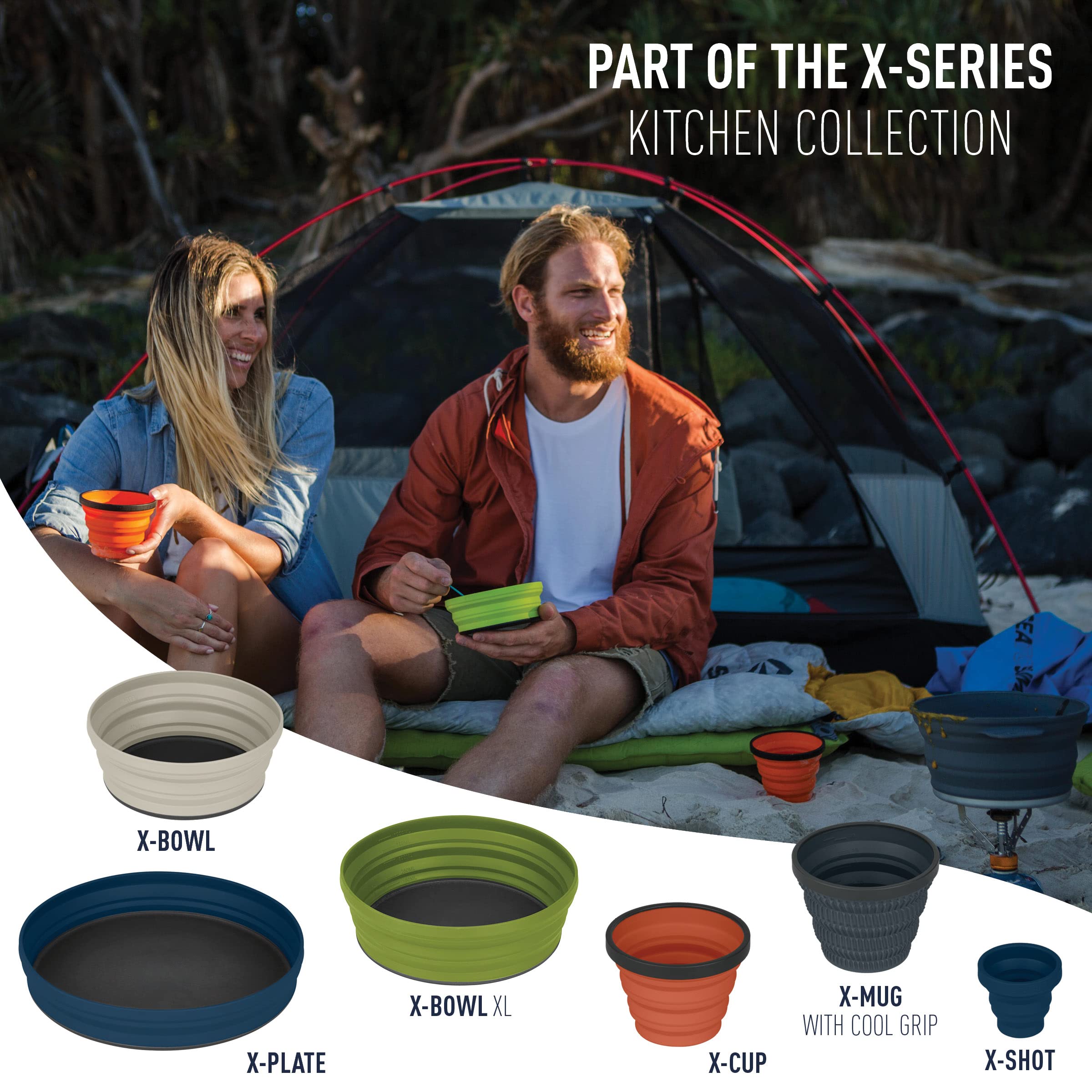 Sea to Summit X-Bowl XL in royal blue for high visibility at the campsite.