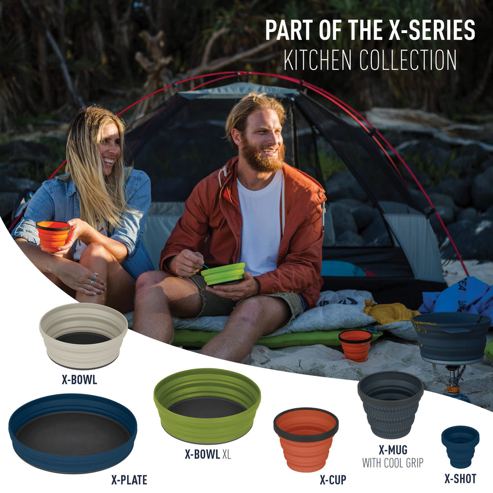 Sea to Summit X-Bowl XL in royal blue for high visibility at the campsite.