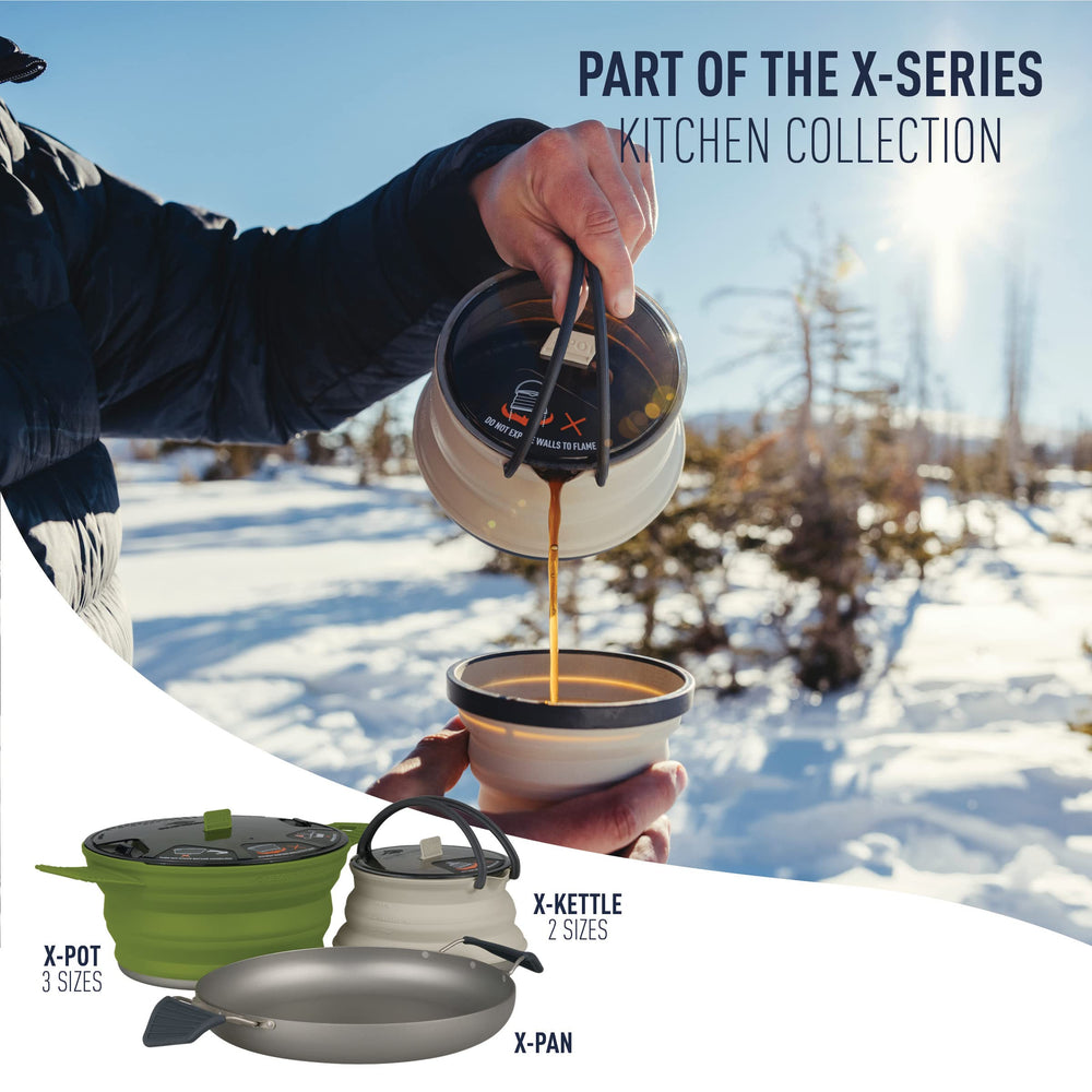 Sea to Summit X-Pot and Mugs nested neatly for minimal travel footprint.