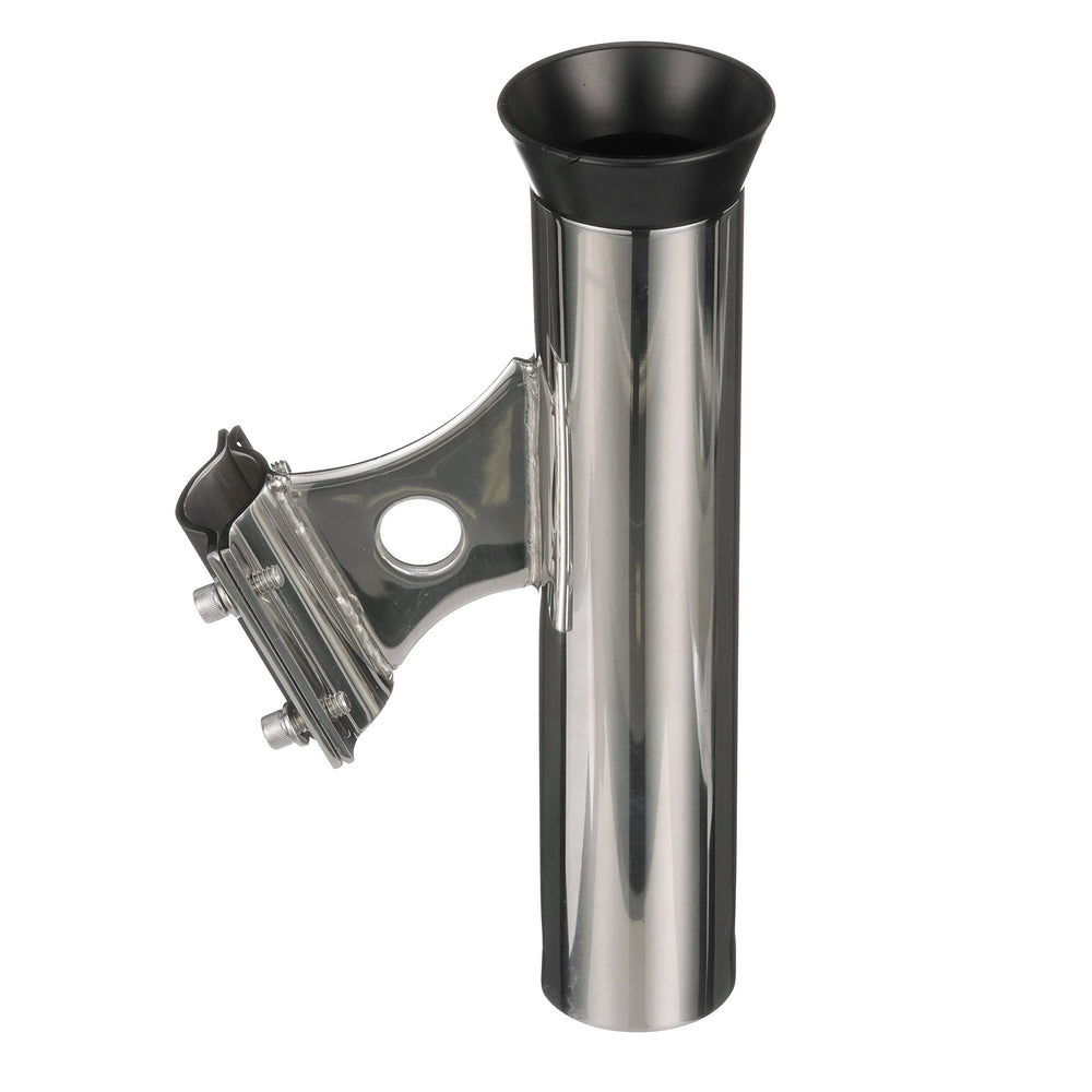 SEACHOICE vertical rail mount rod holder on boat rail secures rods securely