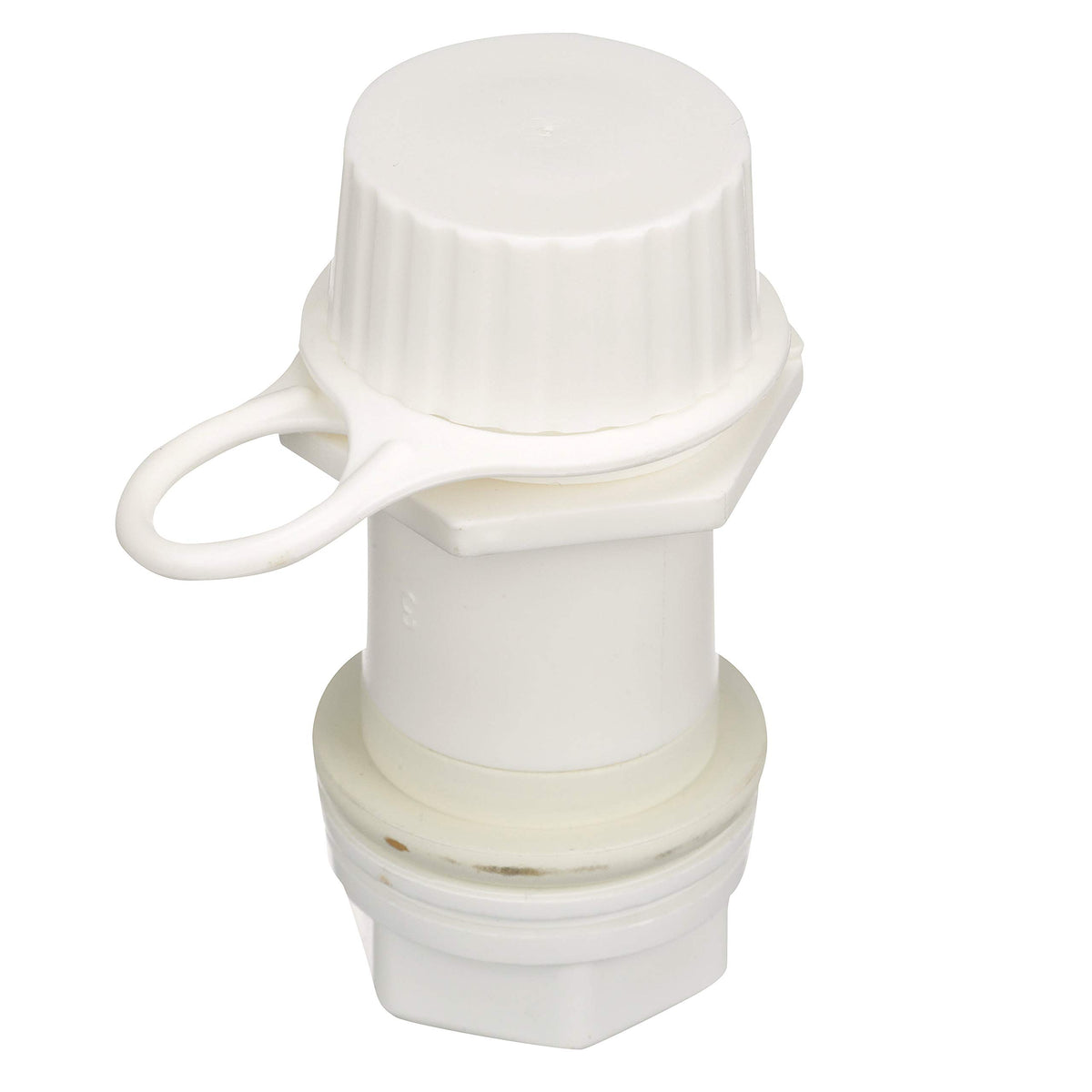 Seachoice threaded cooler drain plug during installation for Igloo 72qt, enabling controlled drainage