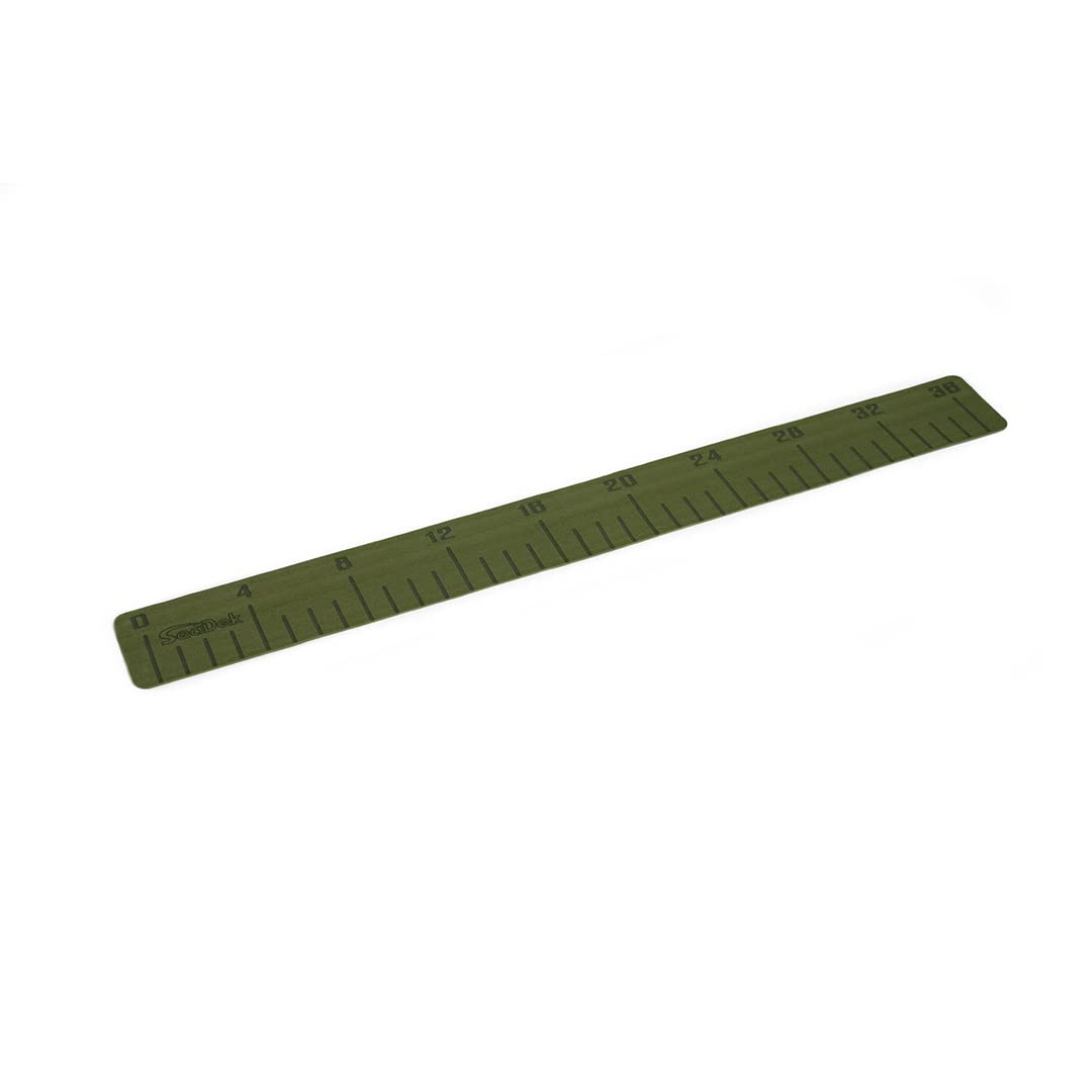 SeaDek fish ruler olive-green with logo, built for durable boat use