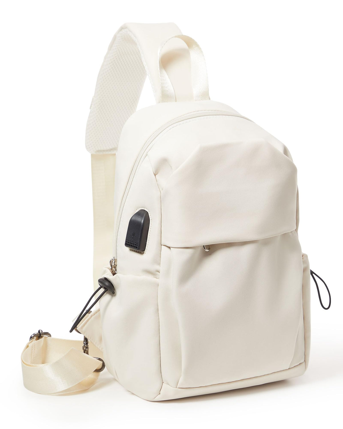 SEAFEW tactical sling bag front view shows compact daily carry with off-white color.