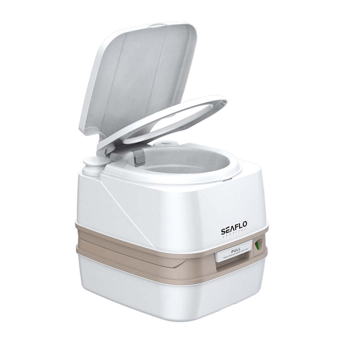 SEAFLO portable toilet main tank shown, compact capacity for on-the-go use