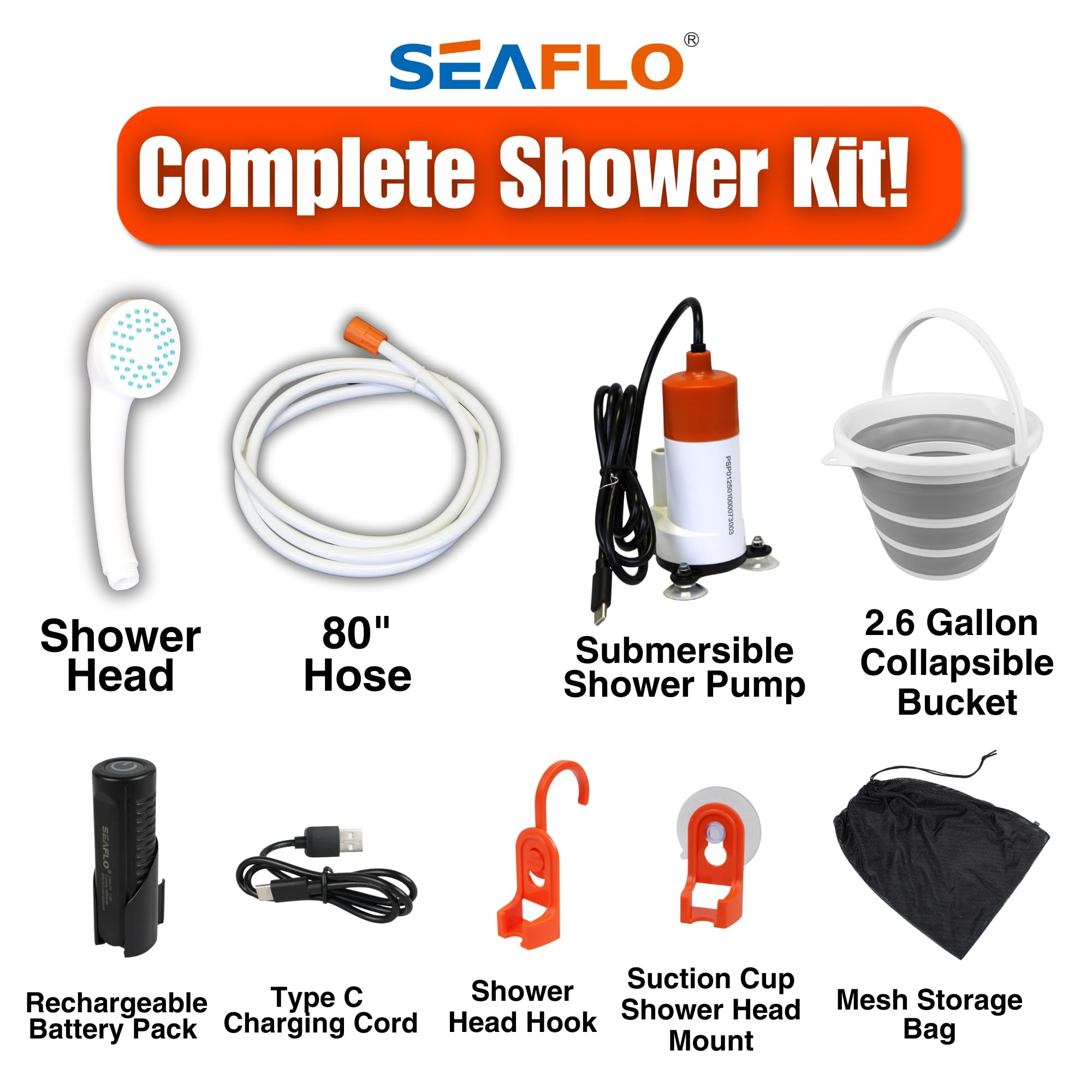 SEAFLO built-in water filter keeps water flow clean during use