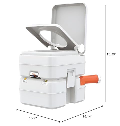 SEAFLO portable toilet side view highlights easy transport for camping