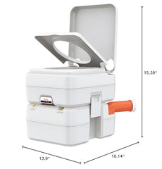 SEAFLO portable toilet side view highlights easy transport for camping