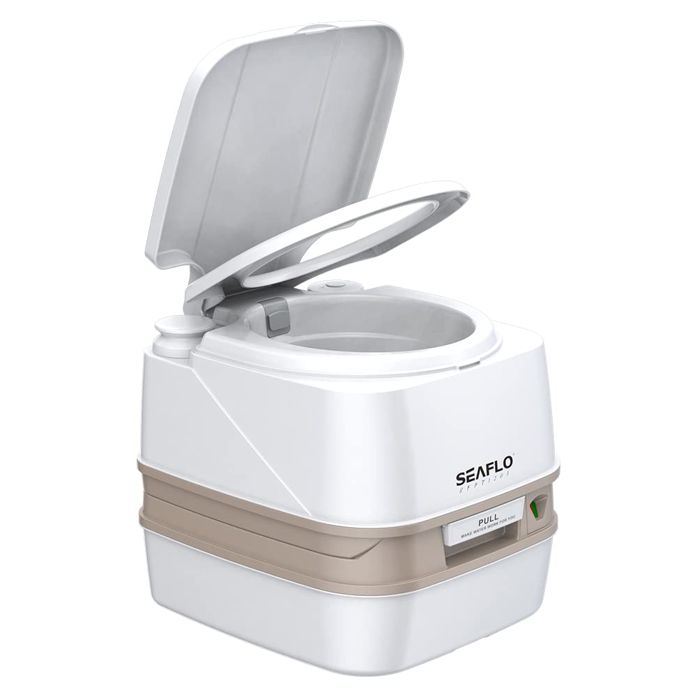 SEAFLO portable toilet with piston-flush for reliable RV hygiene