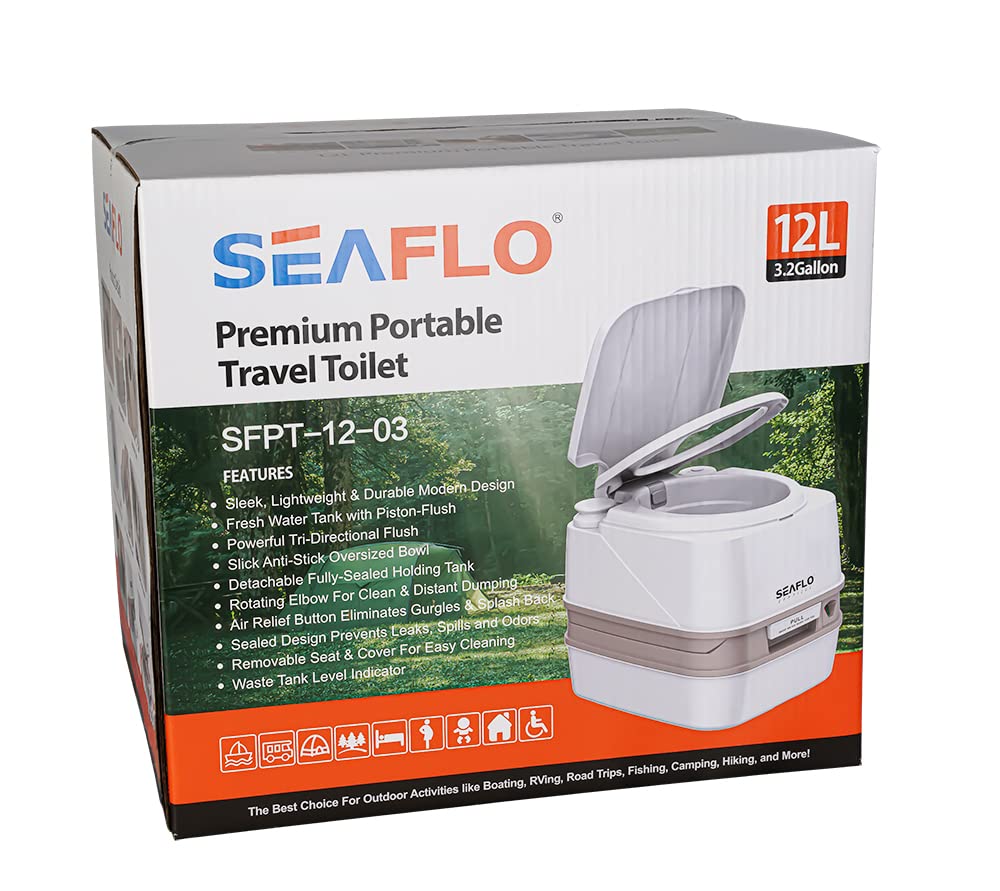 SEAFLO portable toilet removable seat allows quick cleaning after use