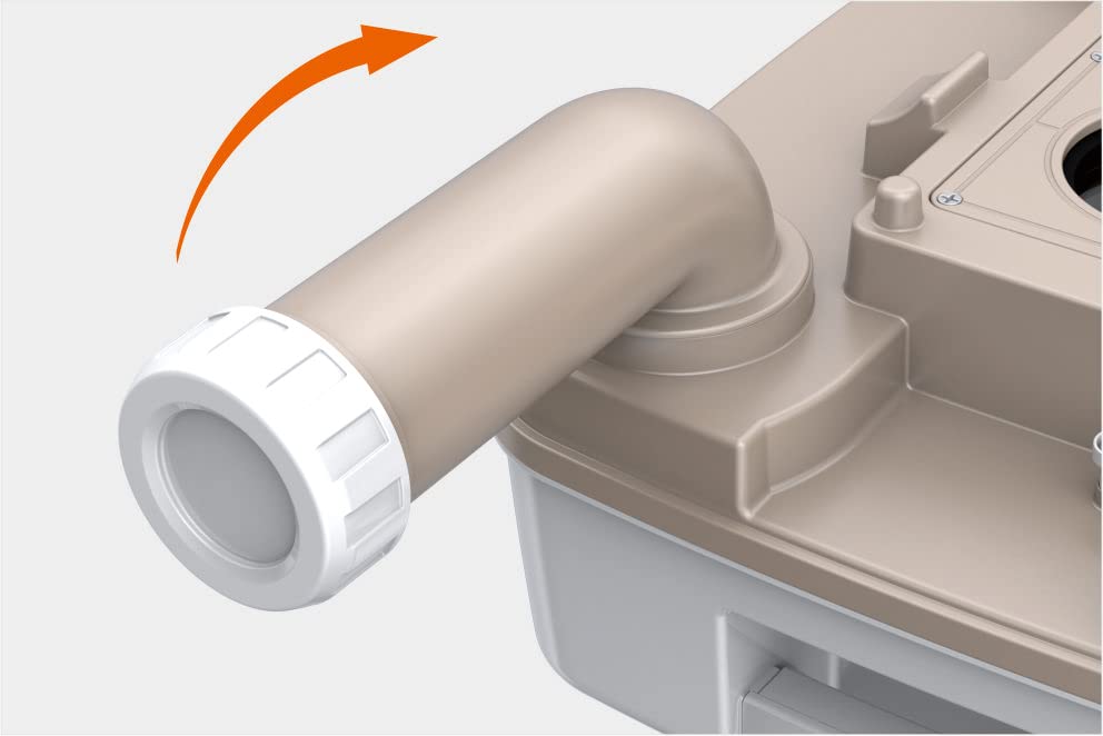 SEAFLO portable toilet rotating dumping elbow enables mess-free disposal